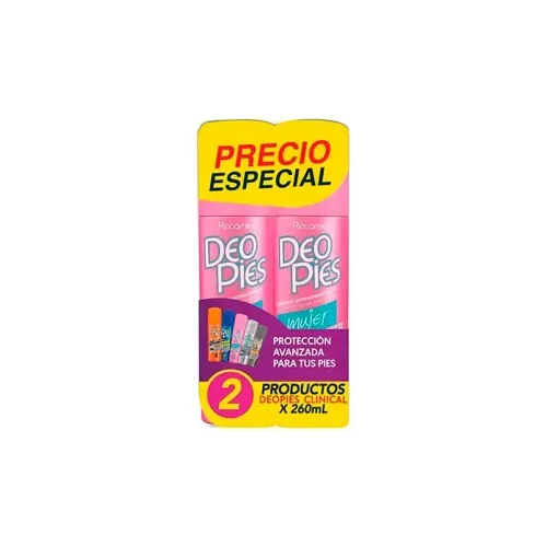 DEO PIES MUJER SPRAY 260 ML * 2 UND