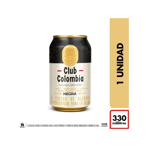 CERVEZA CLUB COLOMBIA NEGRA LATA * 330MLX