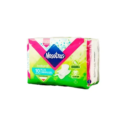 NOSOTRAS NATURAL PLUS CANAL GEL TIPO TELA * 10 TOALLASX