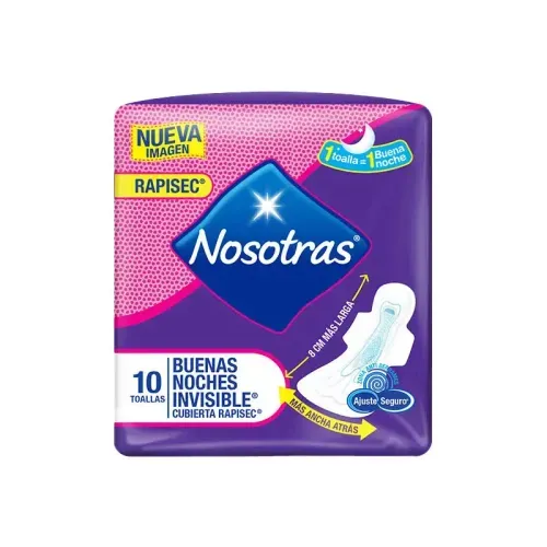 NOSOTRAS BUENAS NOCHES ULTRA INVISIBLE SUAVISEC * 10 TOALLASX