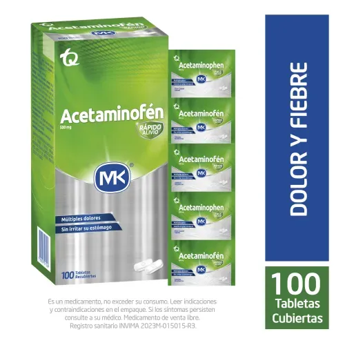ACETAMINOFEN 500 MG * 100 TABX