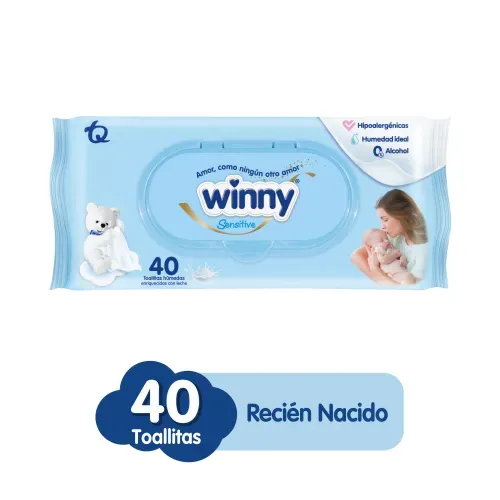 WINNY TOALLITAS SENSITIVE R/NACIDO * 40 UNDX