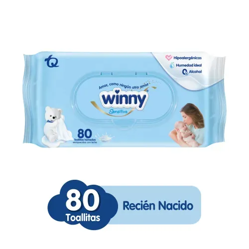 WINNY TOALLITAS SENSITIVE R/NACIDO * 80 UNDX