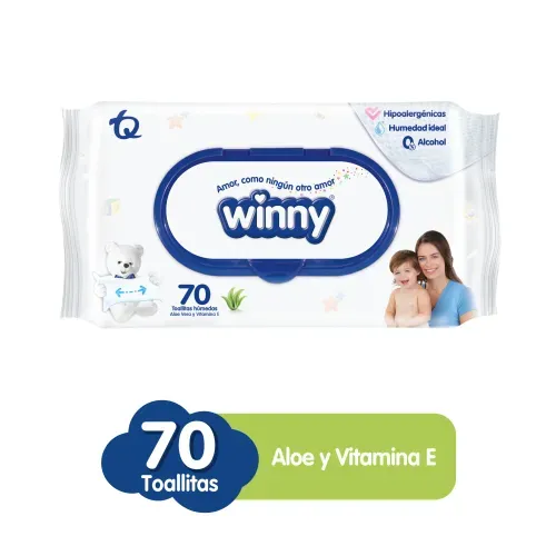 WINNY TOALLITAS ALOE VERA Y VITA E * 70 UNDX