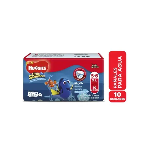 HUGGIES LITTLE SWIMMERS TALLA M-G 4-5 * 10 PAÑALESX