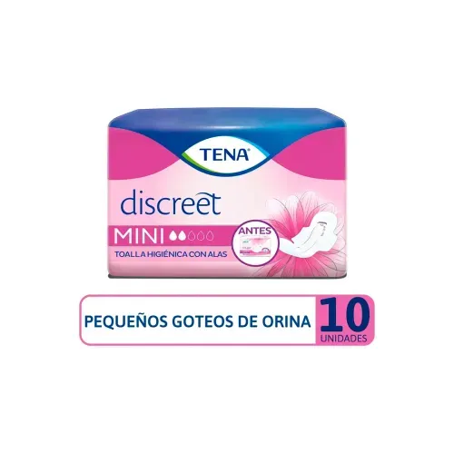 TENA MUJER MINI CON ALAS *10 UNDX