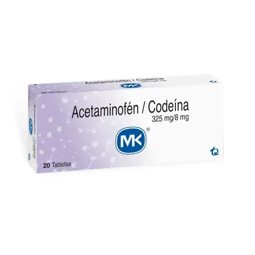 ACETAMINOFEN 325 MG + CODEINA 8 MG * 20 TABX