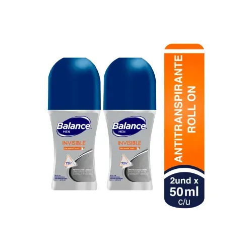 BALANCE MEN INVISIBLE ROLL ON 50 ML *2 UNDX