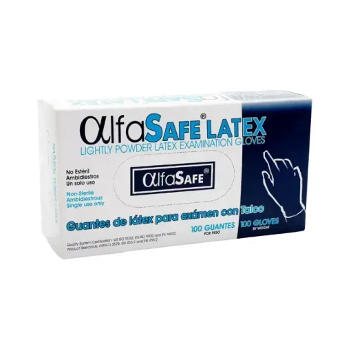 GUANTES LATEX CON TALCO TALLA M * 100 UNDX