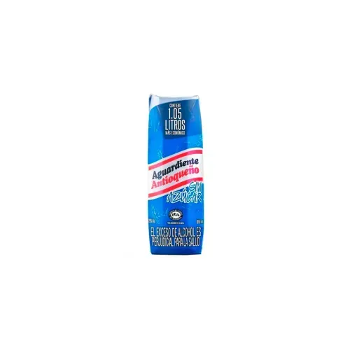 AGUARDIENTE ANTIOQUEÑO TETRAPACK * 1050 ML AZUL S/AZUCARX