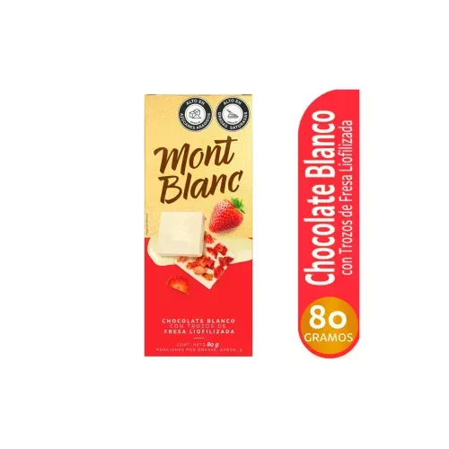 MONTBLANC CHOCOLATE BLANCO FRESA * 80 GR X