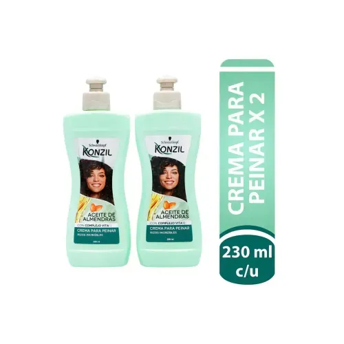 KONZIL C/PEINAR ACEITE DE ALMENDRAS X 2 * 230 ML C/UX