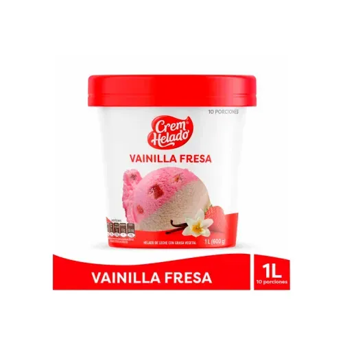 CREAM HELADO VAINILLA FRESA * 1 LTX