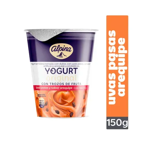 YOGURT ALPINA UVA PASAS AREQUIPE * 150 GRX