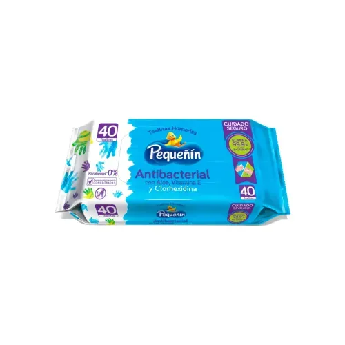 PEQUEÑIN TOALLITAS ANTIBACTERIAL * 40 UNDX