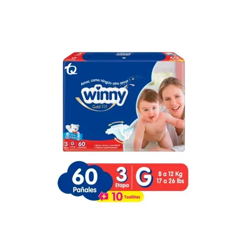 WINNY GOLD ET3 G * 60 UND + 10 TOALLITASX