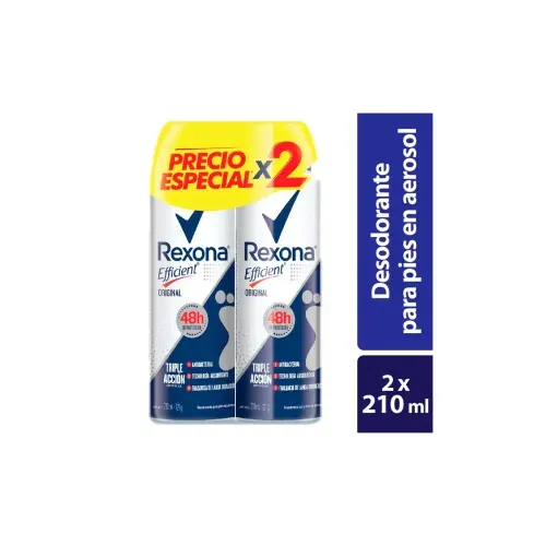 TALCO REXONA EFFICIENT SPRAY 210 ML * 2 UNDX