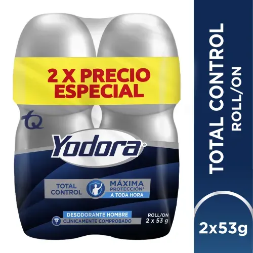 YODORA TOTAL CONTROL ROLLON * 53 GR PROMO * 2 UNDX