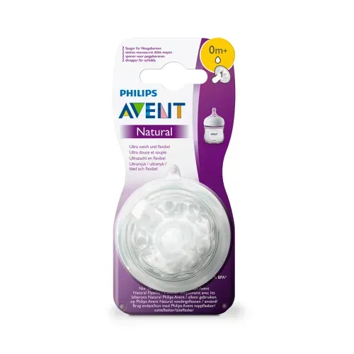 AVENT TETINA NATURAL FLUJO RECIEN NACIDO 0 M+ * 2 UNDX