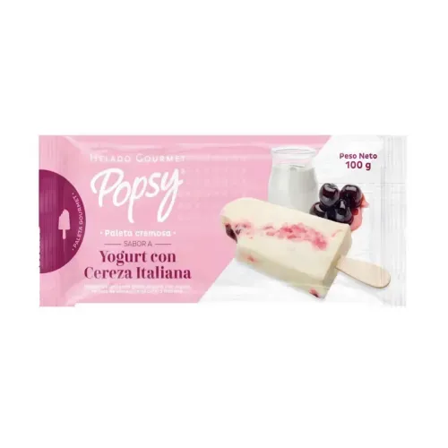 PALETA YOGURT CEREZA ITALINA POPSY * 100 GRX