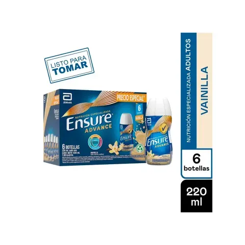 ENSURE ADVANCE LIQUIDO VAINILLA 220 ML * 6 UNDX