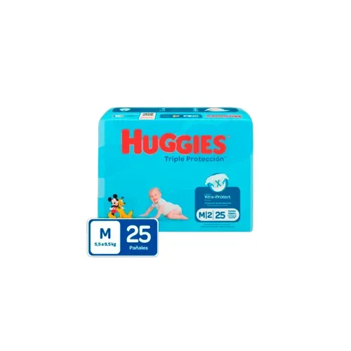 HUGGIES TRIPLE PROTECCION  M/2 * 25 PAÑALESX