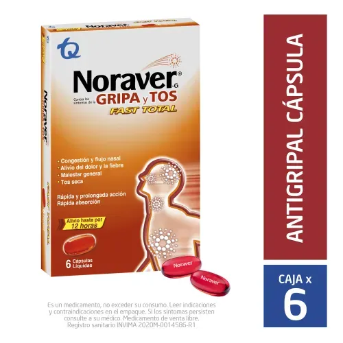 NORAVER GRIPA FAST TOTAL * 6 CAPX
