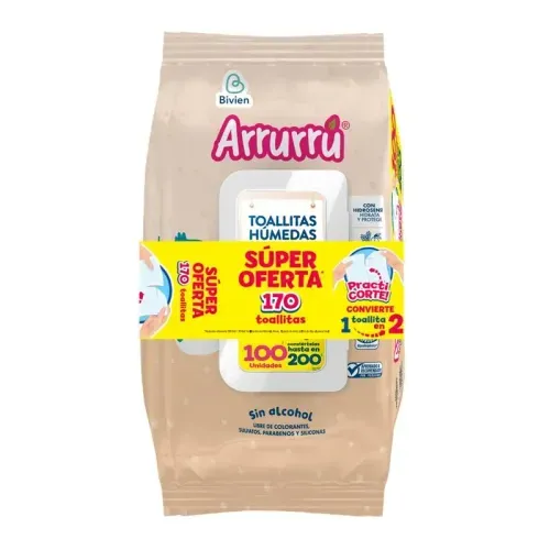 TOALLITAS ARRURRU AVENA KARITE * 170 UND SUPER OFERTAX