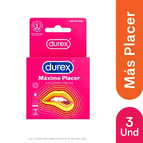 DUREX MAXIMO PLACER * 3 UND